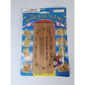 Vintage Wonder Game Knockout Derby Wooden Board Travel Game NEW